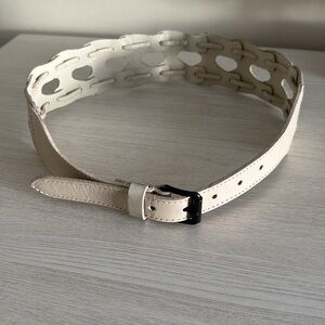 Linea Pelle Cream Leather Cutout Belt VGUC